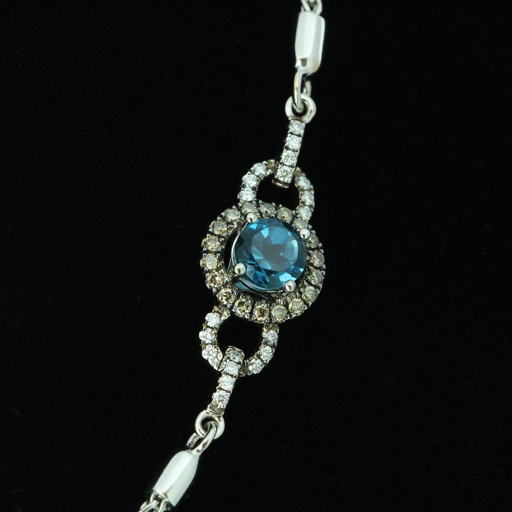 $4950 / New / Levian Chocolate Diamond And Gemstone Bolo Bracelet / 14k